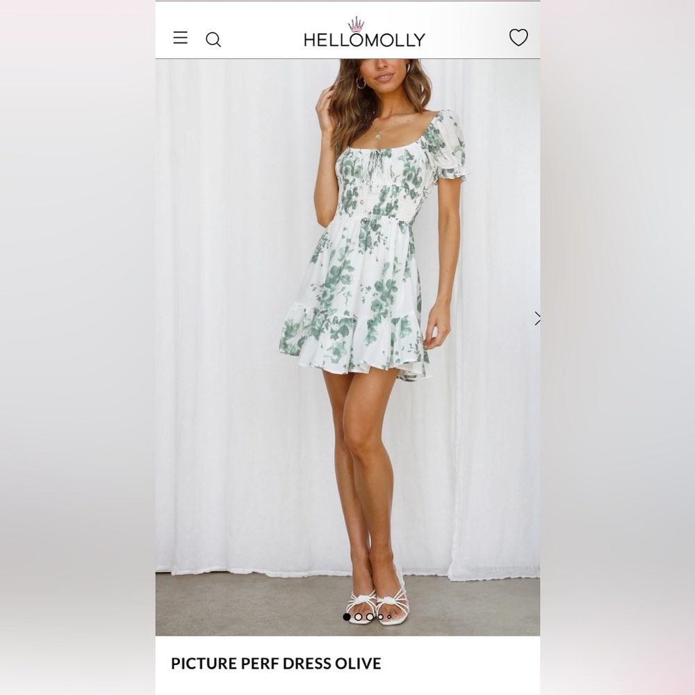 Hello Molly Green Floral Mini Dress